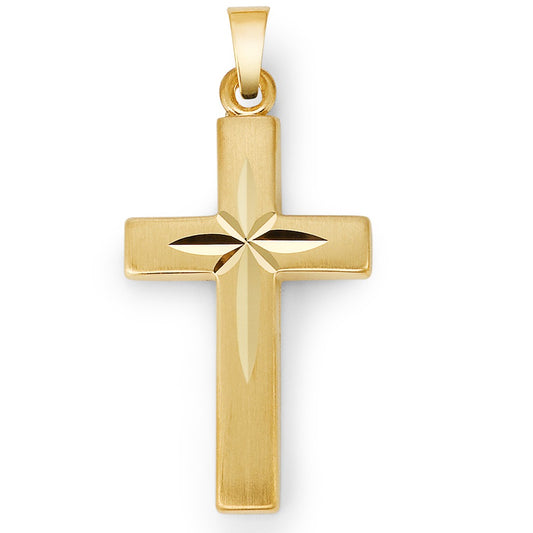 Anhänger 750/18 K Gelbgold Kreuz