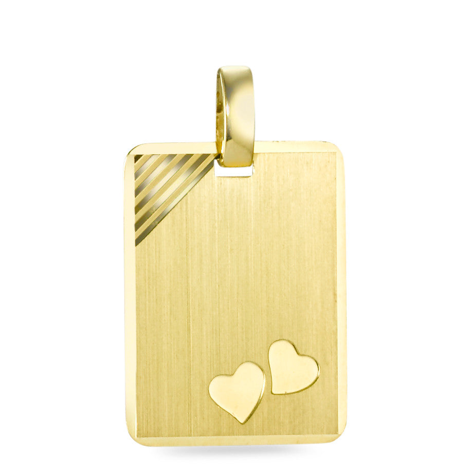 Pendentif avec gravure Or jaune 18K Coeur