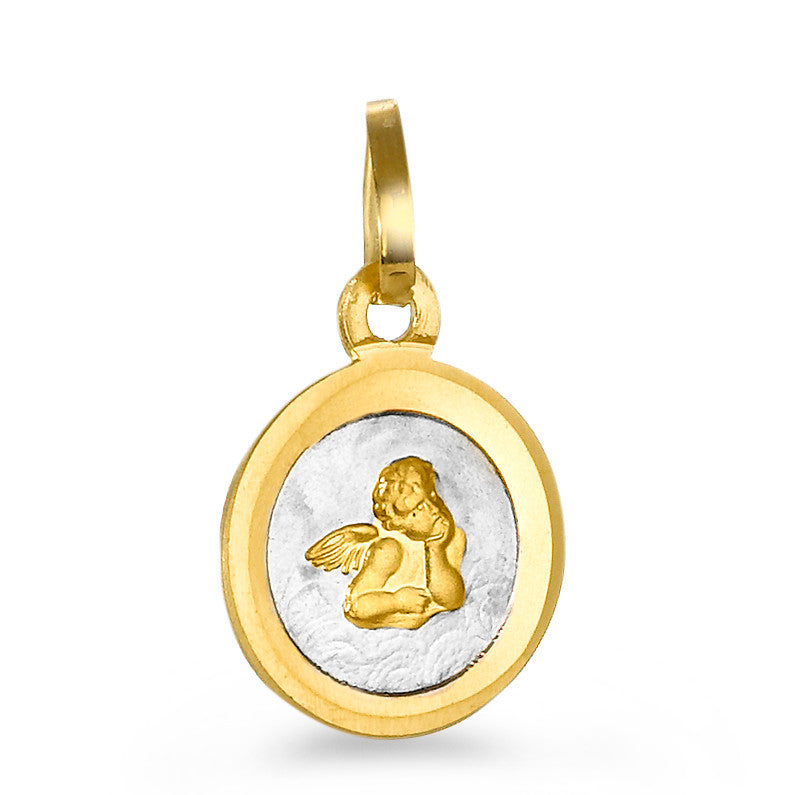 Pendentif Or jaune 18K Ange gardien Ø10 mm