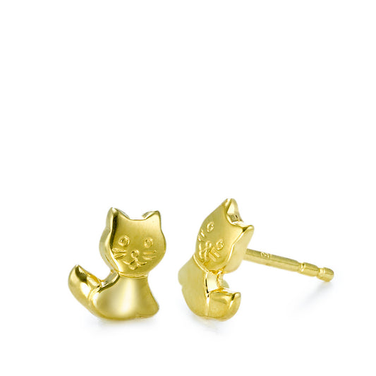 Ohrstecker 750/18 K Gelbgold Katze