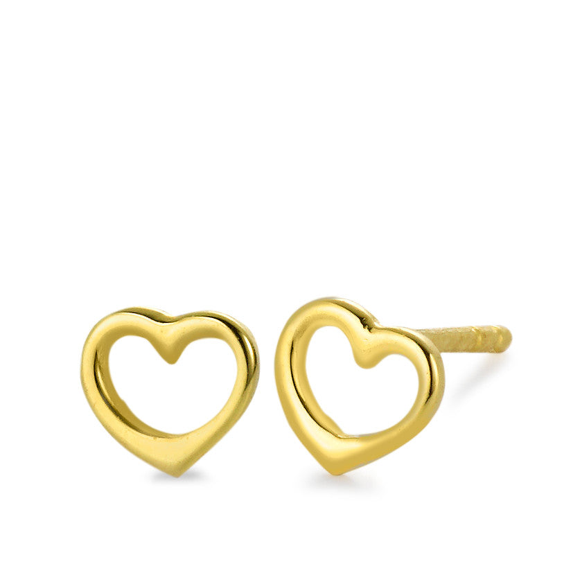 Clous d'oreilles Or jaune 18K Coeur