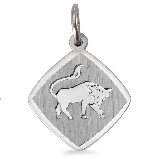 Pendentif Argent Rhodié Signe Astrologique Taureau