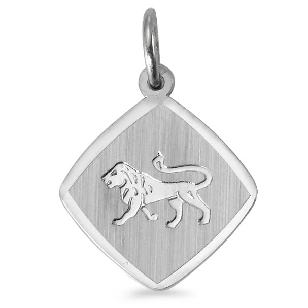 Pendentif Argent Rhodié Signe Astrologique Lion