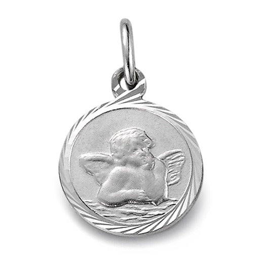 Pendentif Argent Rhodié Ange gardien Ø10 mm