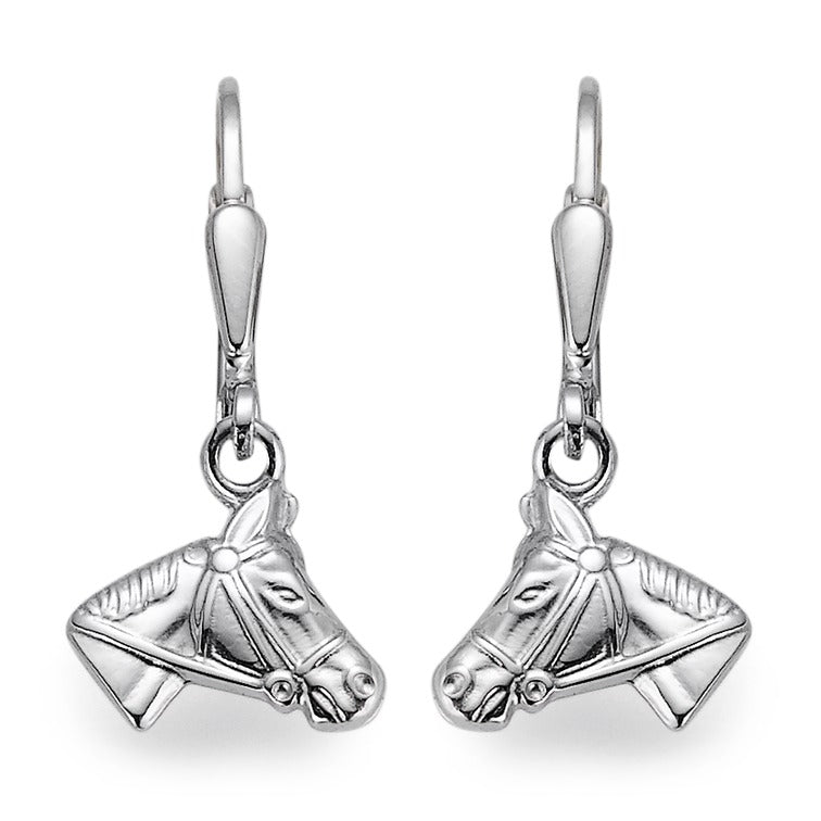 Pendant d'oreilles Argent Rhodié Cheval