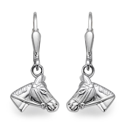 Pendant d'oreilles Argent Rhodié Cheval