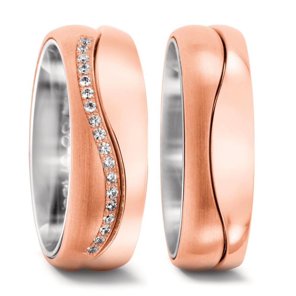 Alliance Or blanc 18K, Or rose 18K