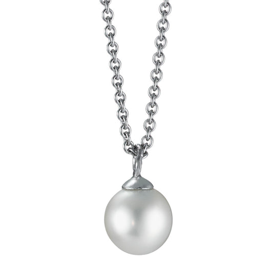 Chaînette avec pendentif Argent Rhodié perle d'eau douce 42 cm