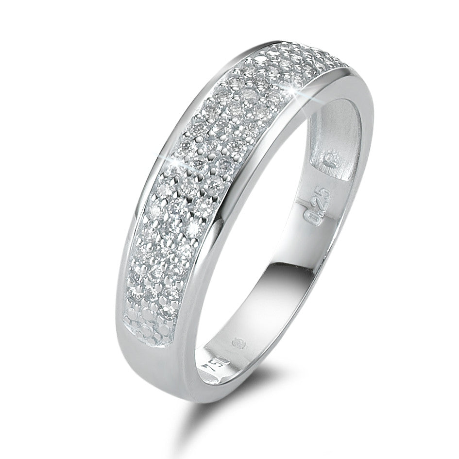 Fingerring 750/18 K Weissgold Diamant weiss, 0.25 ct, 50 Steine, Brillantschliff, p1