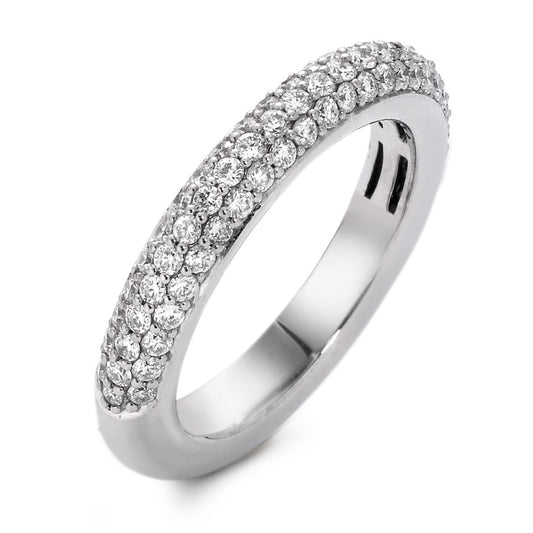 Bague Or blanc 18K Diamant blanc, 0.75 ct, 76 Pierres, brillant, tw-vsi