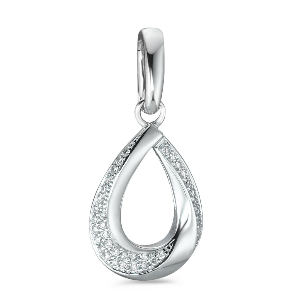 Pendentif Or blanc 18K Diamant blanc, 0.19 ct, 38 Pierres, brillant, w-si