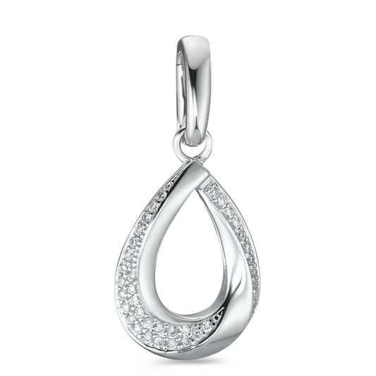 Ciondolo Oro bianco 750/18 carati Diamante bianco, 0.19 ct, 38 pietra, [Brillant], w-si