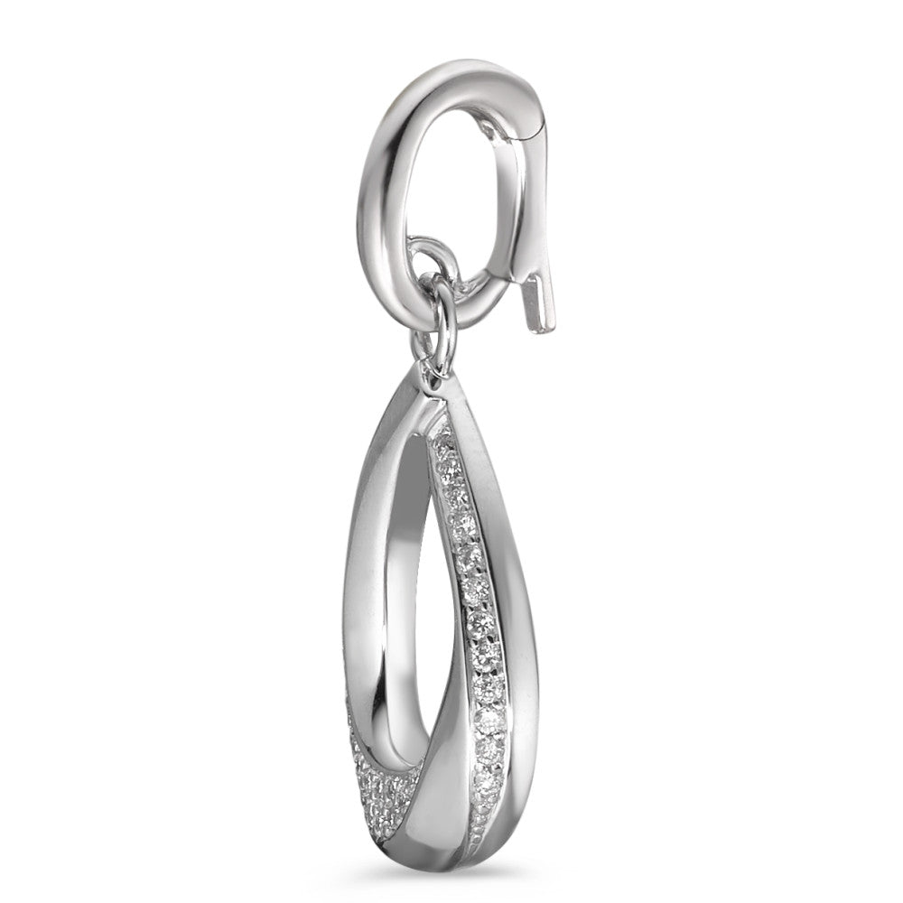 Pendentif Or blanc 18K Diamant blanc, 0.19 ct, 38 Pierres, brillant, w-si