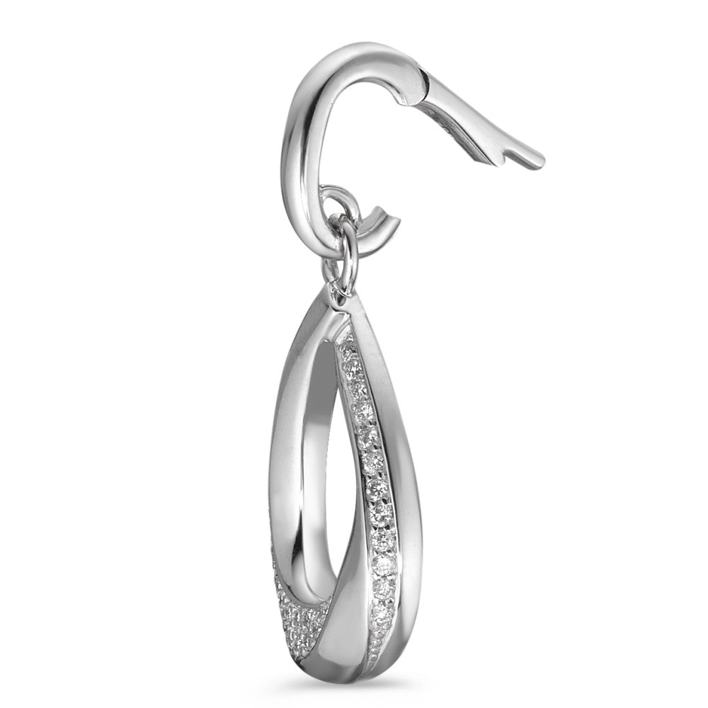 Pendentif Or blanc 18K Diamant blanc, 0.19 ct, 38 Pierres, brillant, w-si