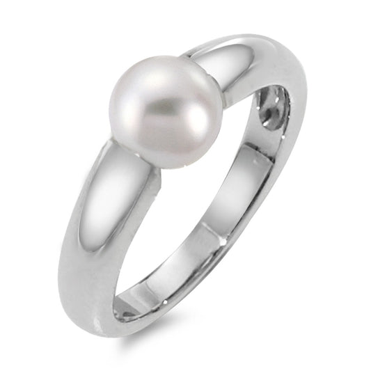 Bague Or blanc 18K perle d'eau douce