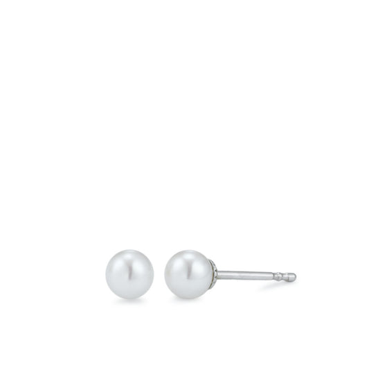 Clous d'oreilles Or blanc 18K perle d'eau douce