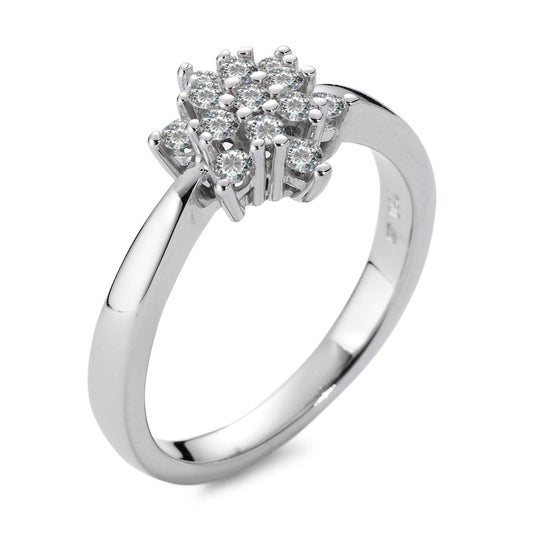 Bague Or blanc 18K Diamant blanc, 0.33 ct, 13 Pierres, brillant, w-si Étoile