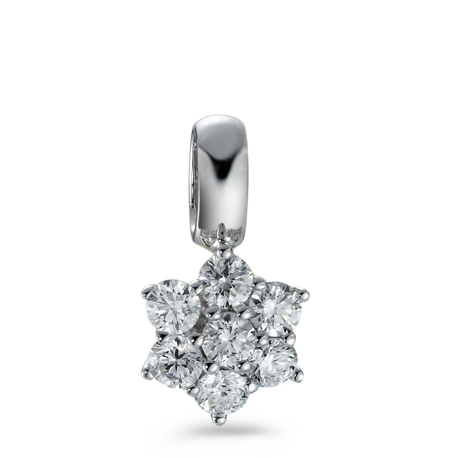 Pendentif Or blanc 18K Diamant blanc, 0.50 ct, 7 Pierres, brillant, w-si