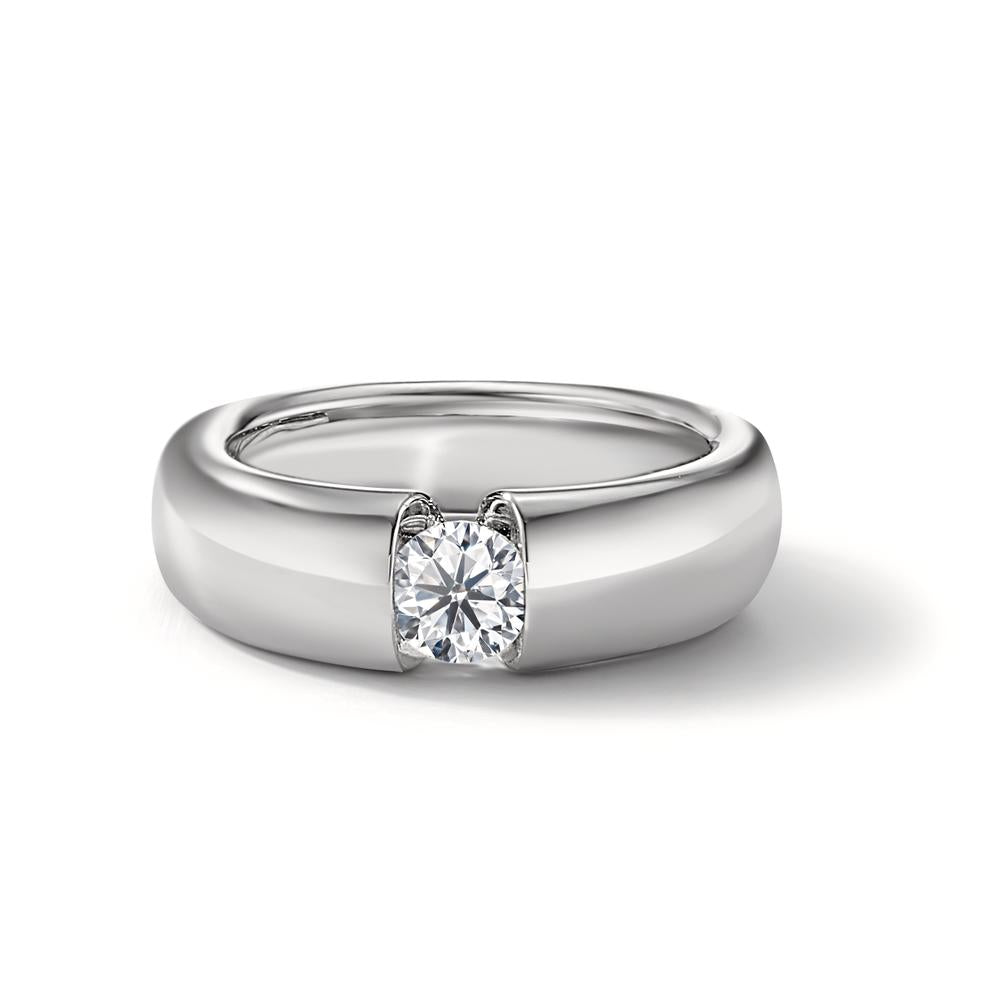 Bague solitaire Or blanc 18K Diamant blanc, 0.50 ct, brillant, w-si