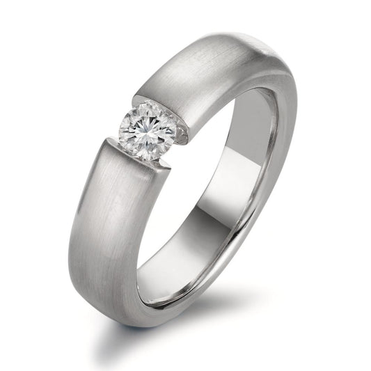 Bague solitaire Or blanc 750/18 ct. Diamant 0.25 ct