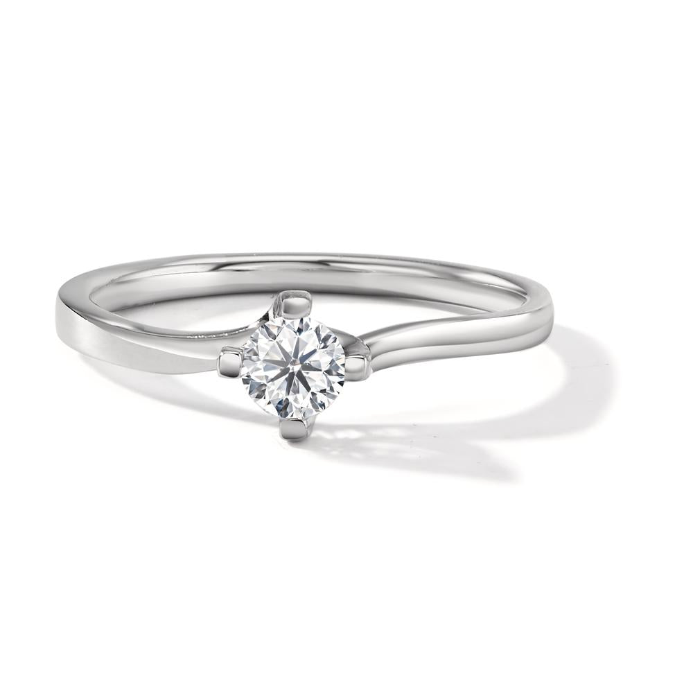 Bague solitaire Or blanc 18K Diamant blanc, 0.25 ct, brillant, w-si