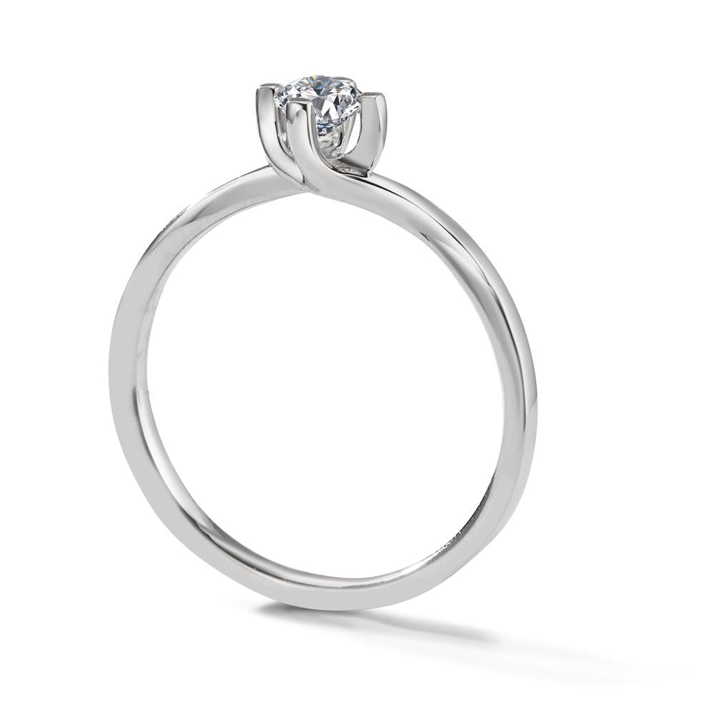 Bague solitaire Or blanc 18K Diamant blanc, 0.25 ct, brillant, w-si