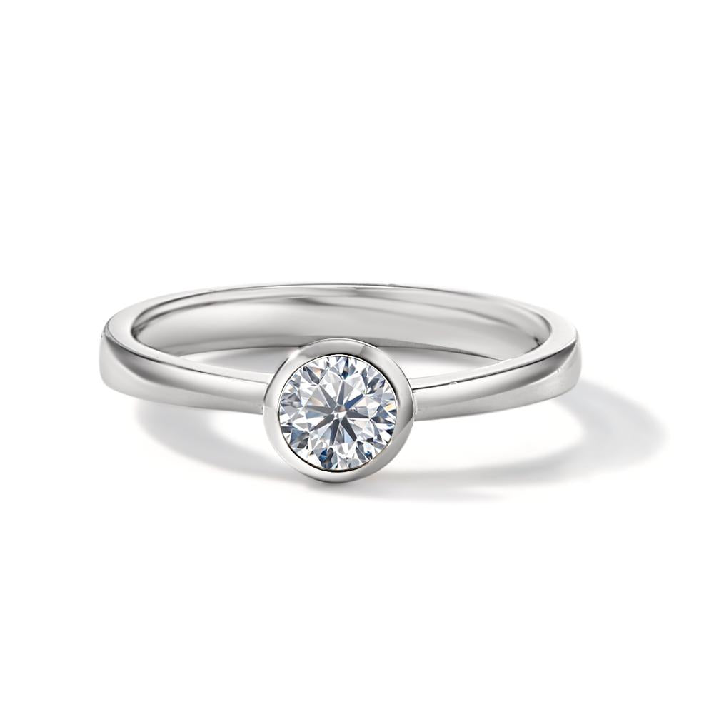 Bague solitaire Or blanc 18K Diamant blanc, 0.33 ct, brillant, w-si