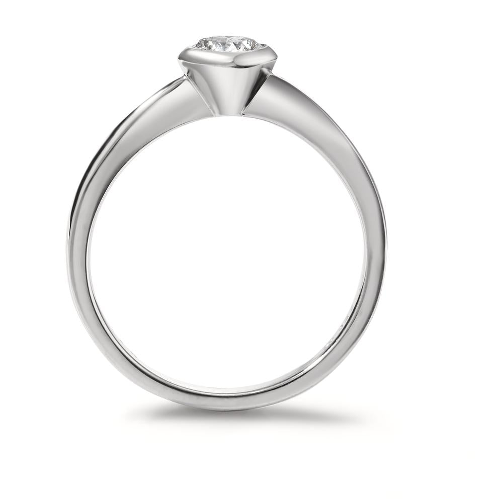 Bague solitaire Or blanc 18K Diamant blanc, 0.33 ct, brillant, w-si