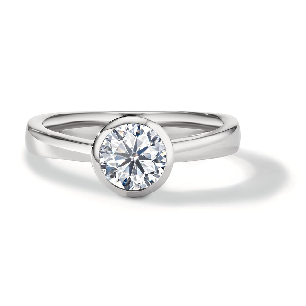 Bague solitaire Or blanc 18K Diamant blanc, 0.75 ct, brillant, w-si, IGA