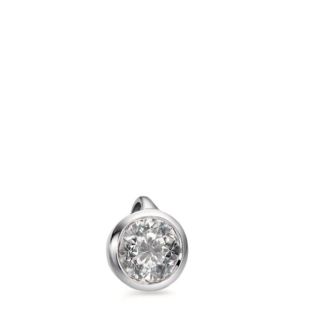 Pendentif Or blanc 18K Diamant blanc, 0.15 ct, brillant, w-si Ø5 mm