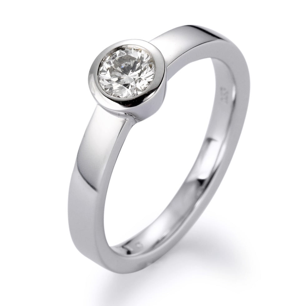 Bague Or blanc 18K Diamant blanc, 0.15 ct, brillant, w-si