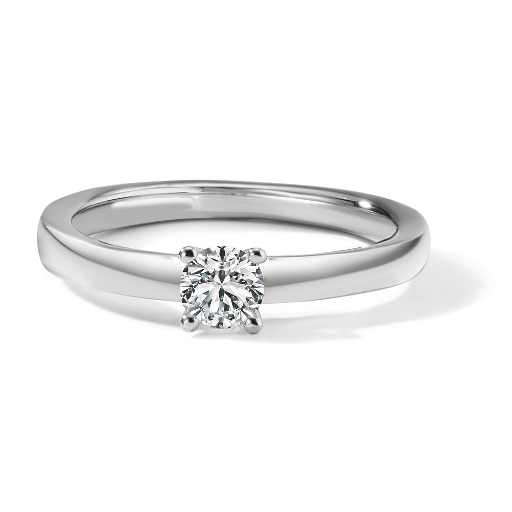 Bague solitaire Or blanc 18K Diamant blanc, 0.33 ct, brillant, w-si