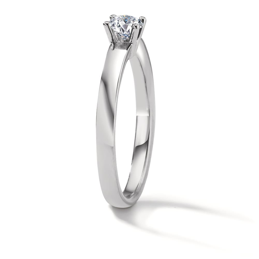 Bague solitaire Or blanc 18K Diamant blanc, 0.33 ct, brillant, w-si