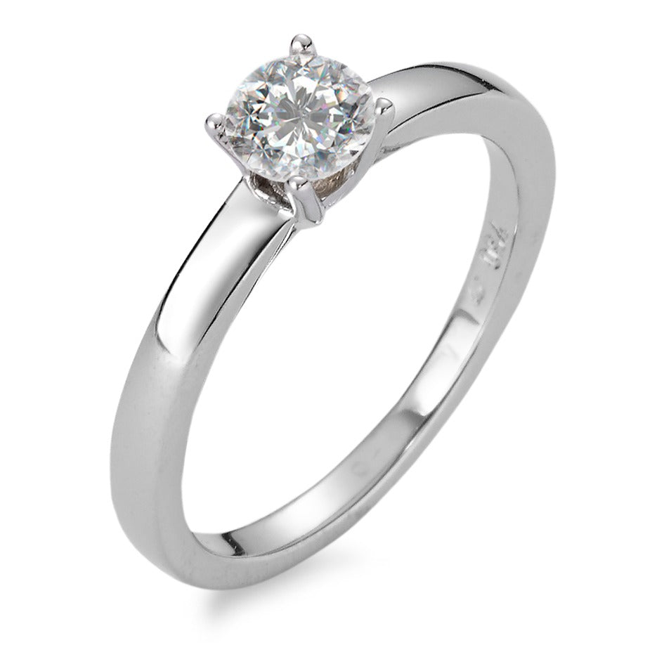 Bague solitaire Or blanc 18K Diamant blanc, 0.50 ct, brillant, w-si, IGI