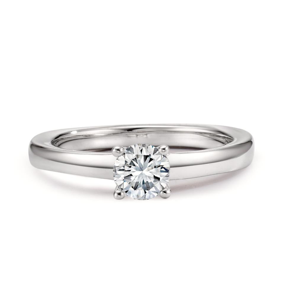 Bague solitaire Or blanc 18K Diamant blanc, 0.50 ct, brillant, w-si, IGI