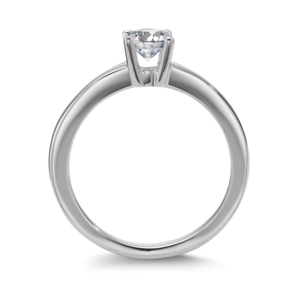 Bague solitaire Or blanc 18K Diamant blanc, 0.50 ct, brillant, w-si, IGI