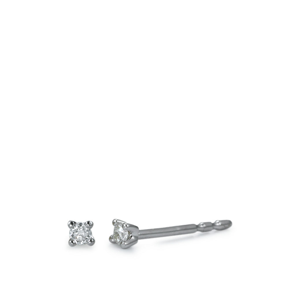 Ohrstecker 750/18 K Weissgold Diamant weiss, 0.05 ct, 2 Steine, Brillantschliff, w-si Ø2 mm