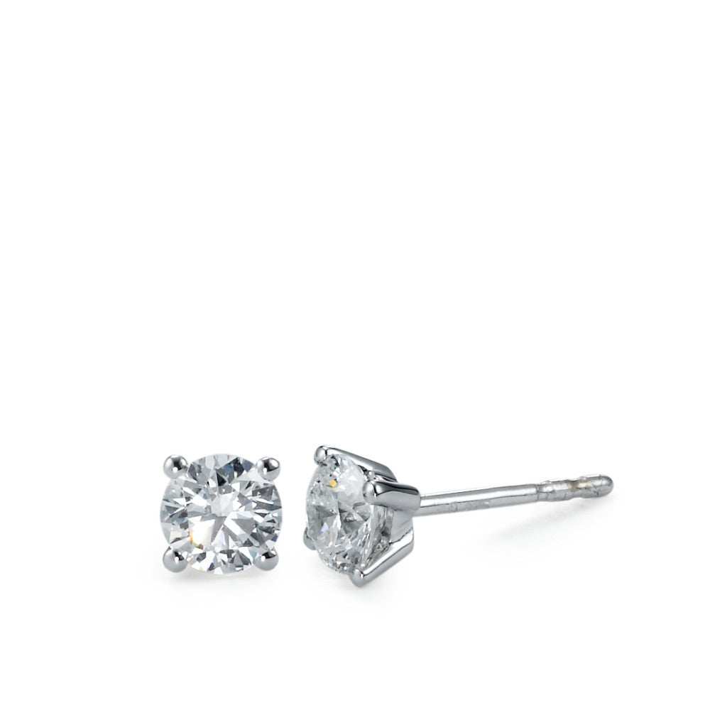 Ohrstecker 750/18 K Weissgold Diamant weiss, 0.75 ct, 2 Steine, Brillantschliff, w-si Ø4.5 mm