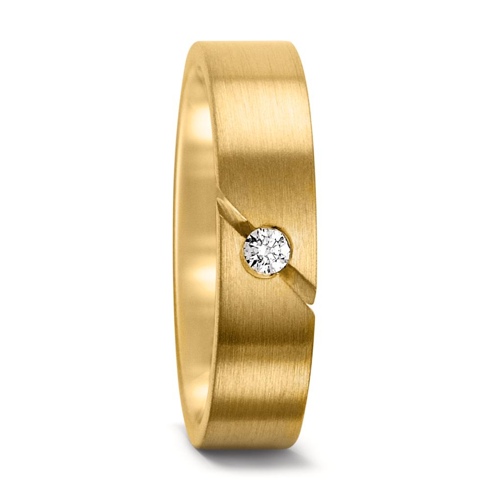 Partnerring 750/18 K Gelbgold Diamant 0.05 ct, tw-vsi