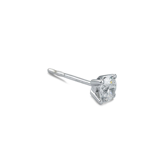 Ohrstecker 1 Stk 750/18 K Weissgold Diamant weiss, 0.37 ct, w-si Ø4.5 mm