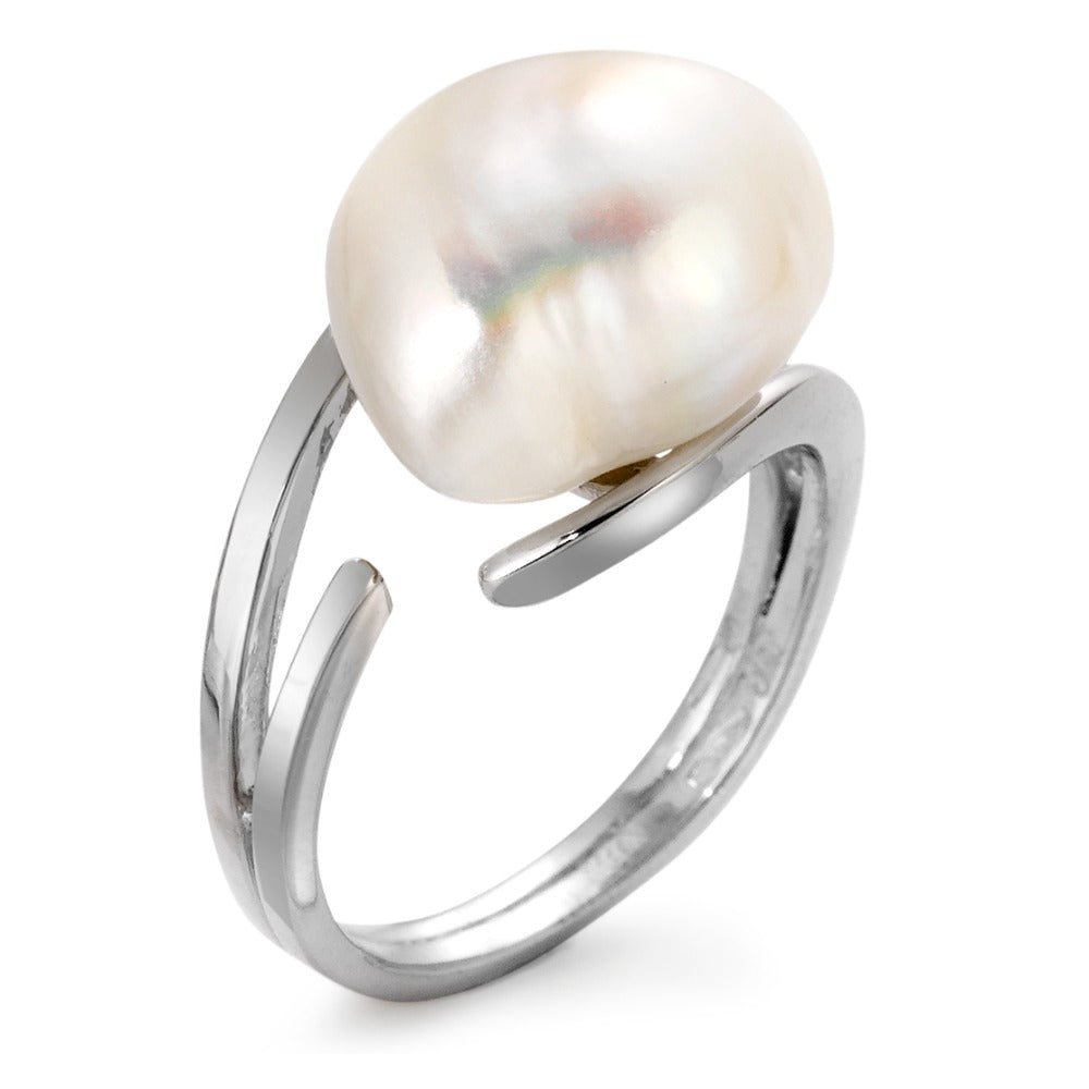 Anello Oro bianco 750/18 carati Perla coltivata d'acqua dolce