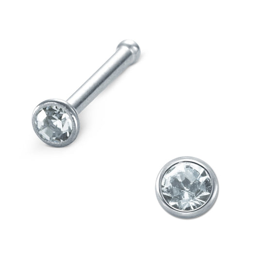 Clous de nez Acier inoxydable Zircone blanc Ø2.3 mm