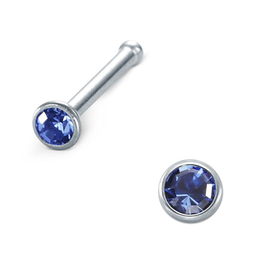 Clous de nez Acier inoxydable Zircone bleu Ø2.3 mm