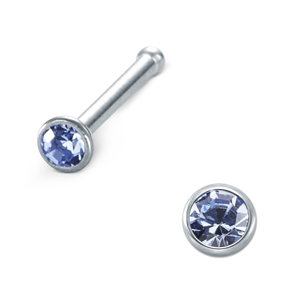 Clous de nez Acier inoxydable Zircone bleu Ø2.3 mm