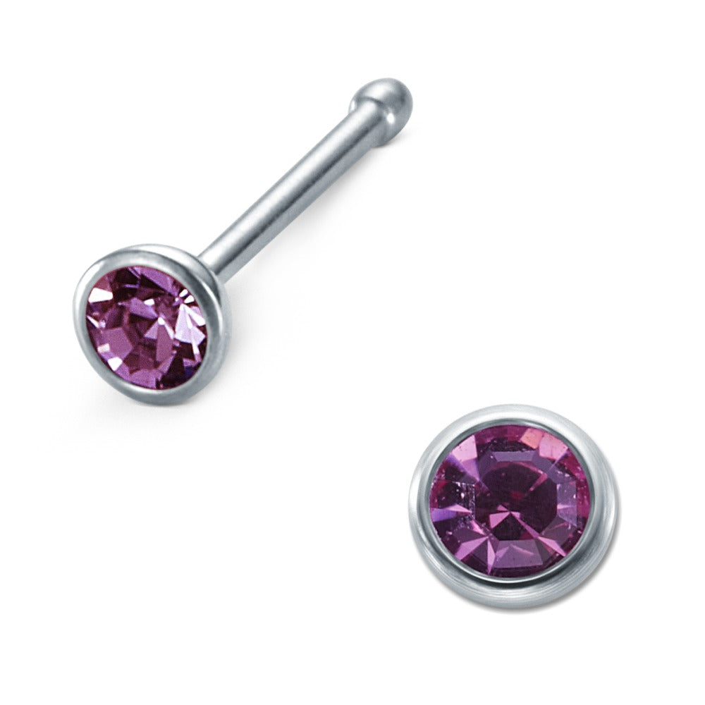 Clous de nez Acier inoxydable Zircone violet Ø2.5 mm