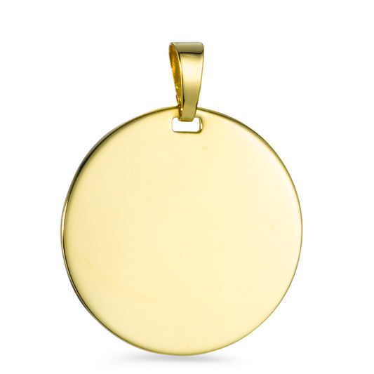 Pendentif avec gravure Or jaune 9K Ø24 mm