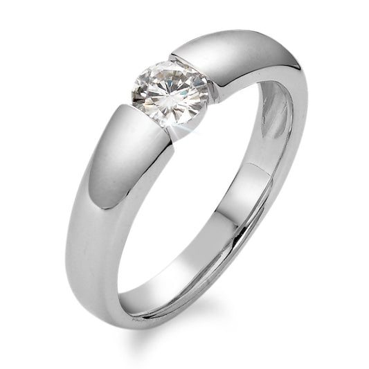 Bague solitaire Or blanc 18K Moissanite