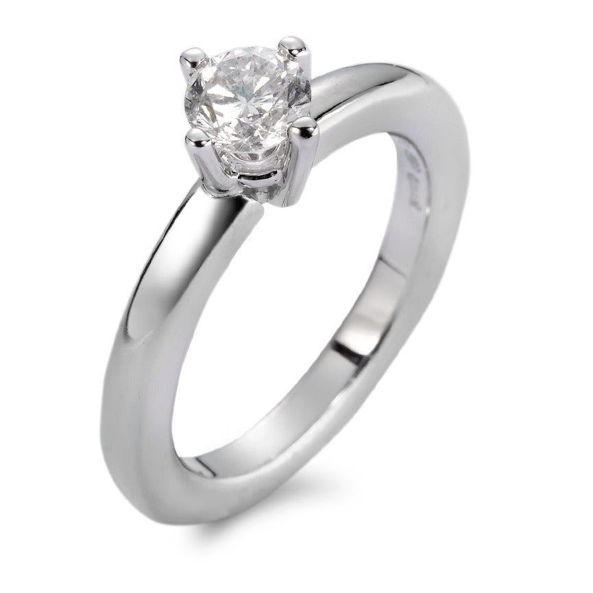 Bague solitaire Or blanc 18K Diamant blanc, 0.62 ct, si Rhodié