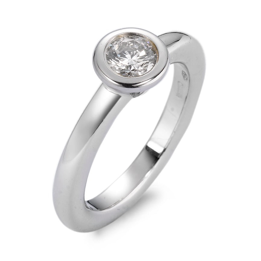 Bague solitaire Or blanc 18K Diamant blanc, 0.30 ct, vsi Rhodié