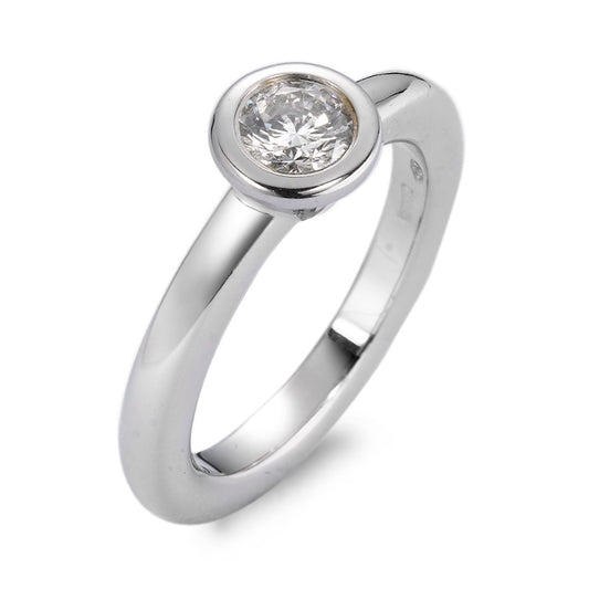 Bague solitaire Or blanc 18K Diamant blanc, 0.30 ct, vsi Rhodié